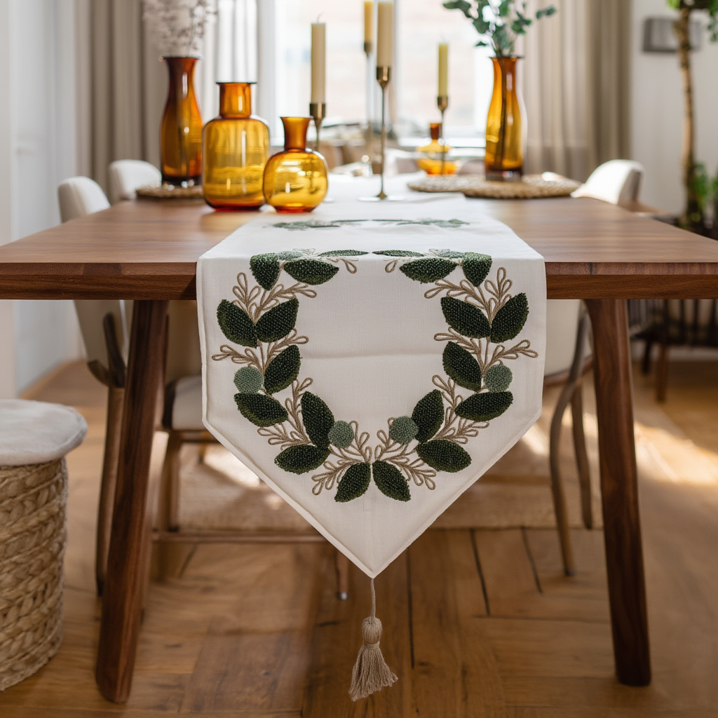 Winter Evergreen Table Runner